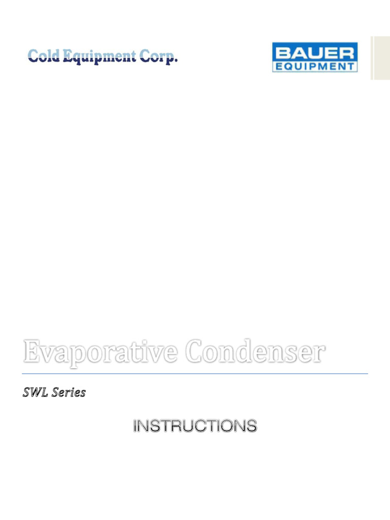 Bauer Evaporative Condenser Manual | PDF | Pump | Valve