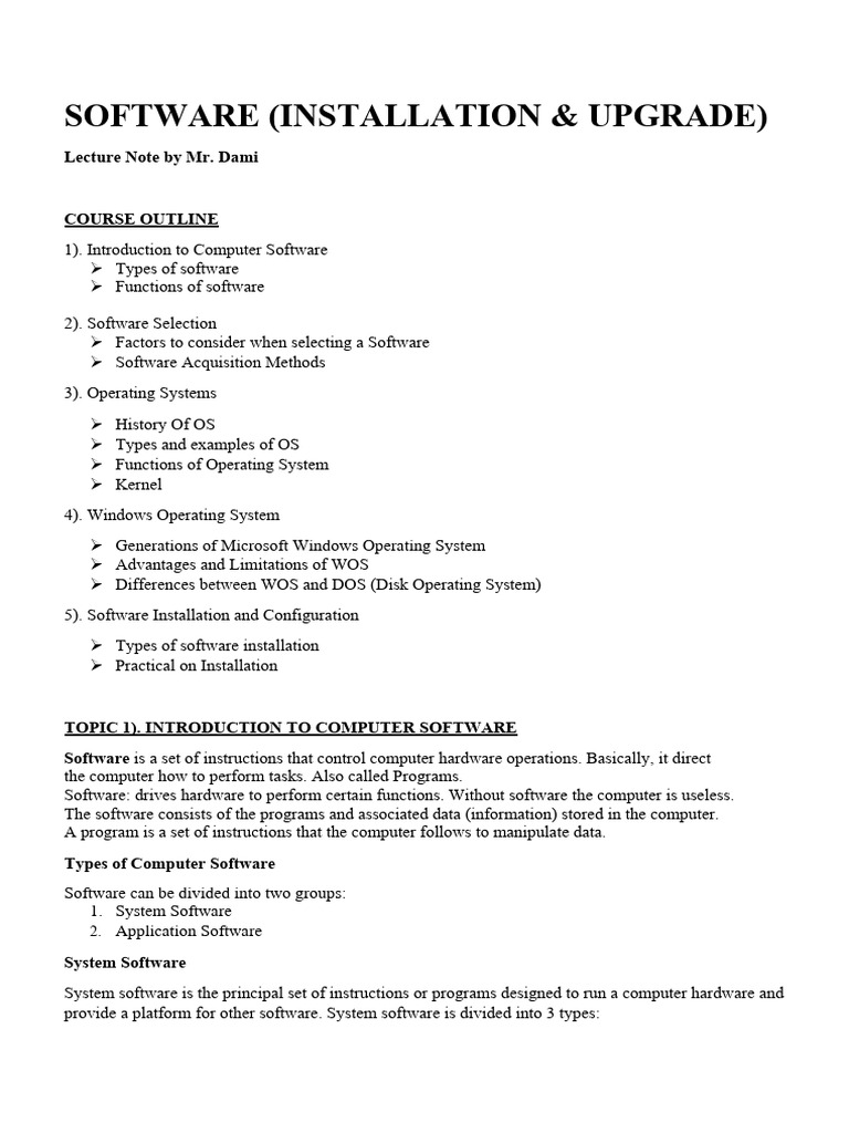 Software Installation and Upgrade Methods | PDF | Installation ...