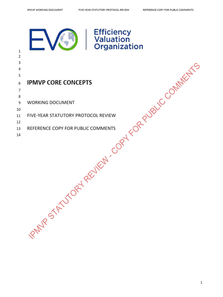 IPMVP Core Concepts Review Document | PDF | Energy Conservation