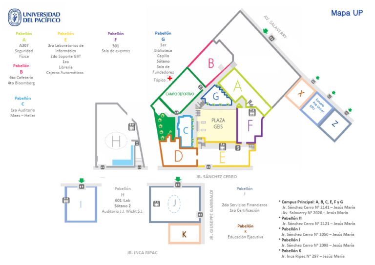 Mapa del Campus UP y Pabellones | PDF