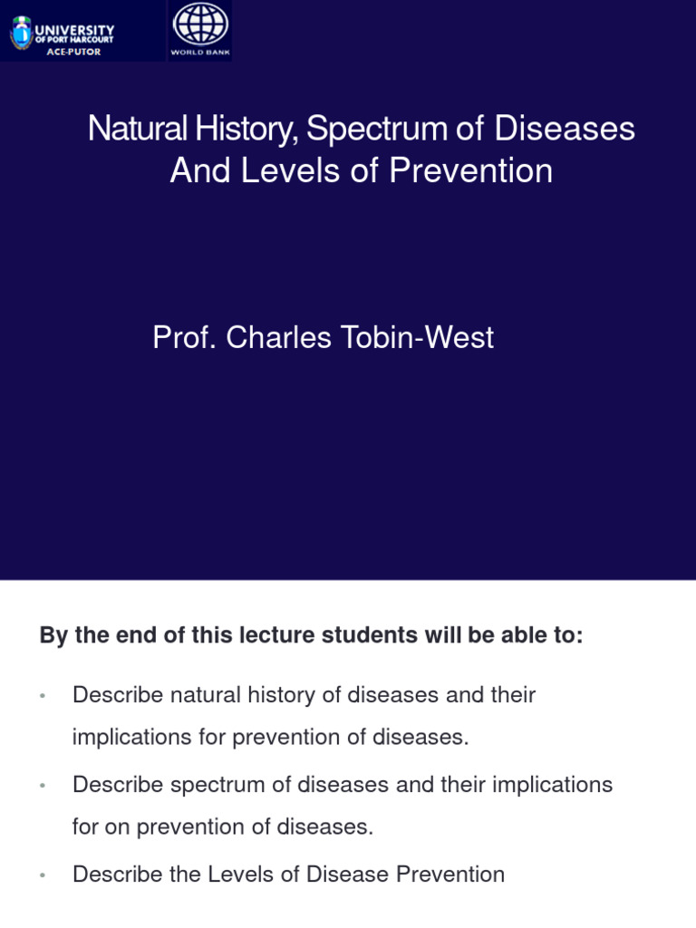 Prof Charles Natural History of Disease and Levels of Prevention | PDF ...