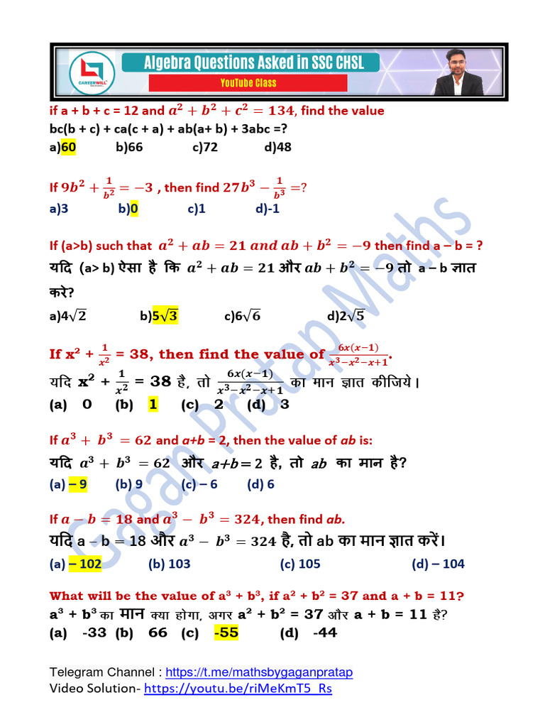 Algebra Problems for Math Enthusiasts | PDF | Teaching Methods ...
