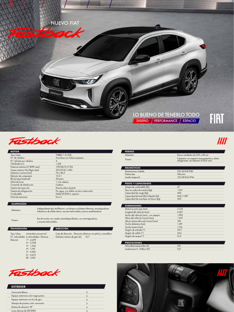 Ficha Técnica Fiat Fastback 2024 | PDF | Industria automotriz | Vehículos
