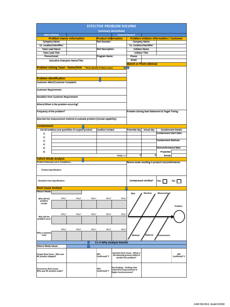 Effective Problem Solving Worksheet | PDF