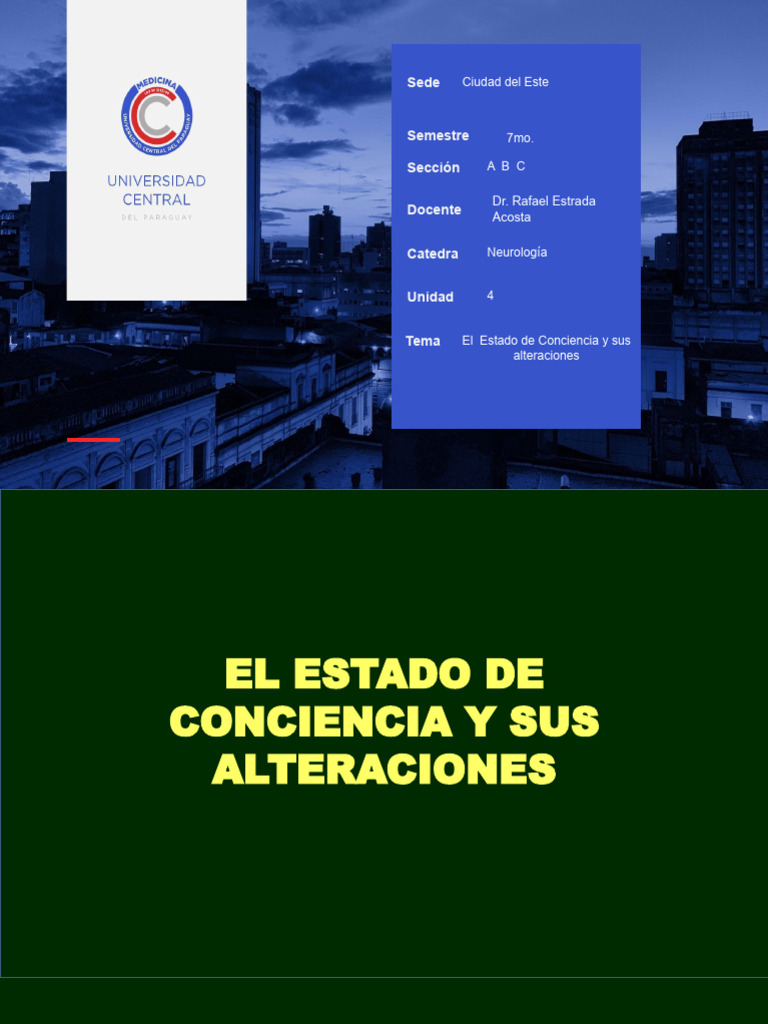 Coma: Alteraciones del Estado de Conciencia | PDF | Coma | Cerebro