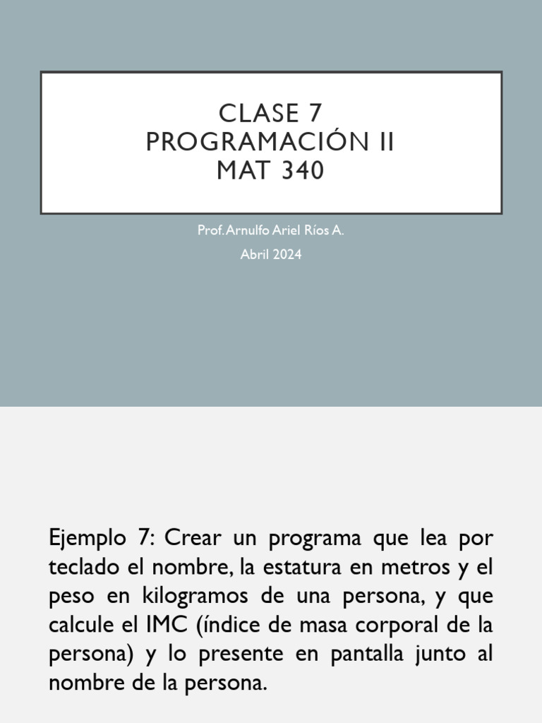 Programación II: Ejercicios Python y C++ | PDF | División (Matemáticas ...