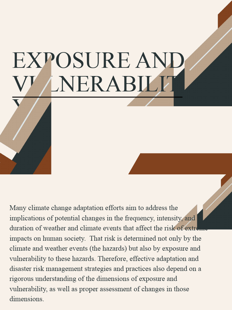 Exposure and Vulnerability | PDF | Natural Disasters | Emergency Management
