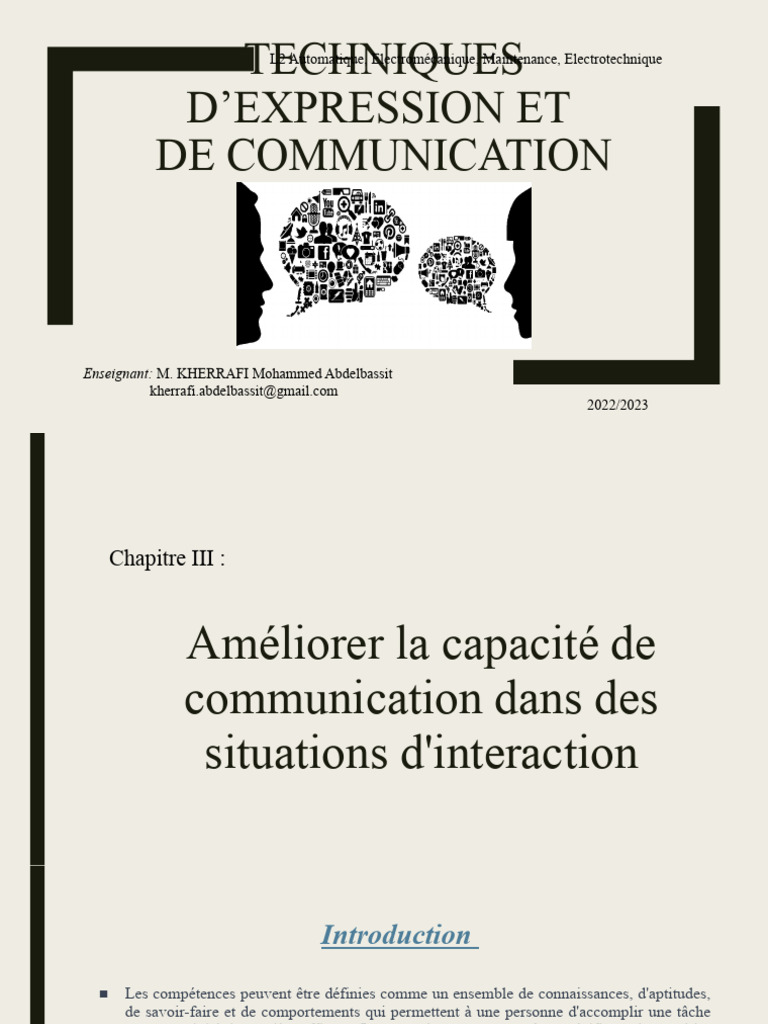 Techniques de communication et autonomie | PDF | Planification | la ...