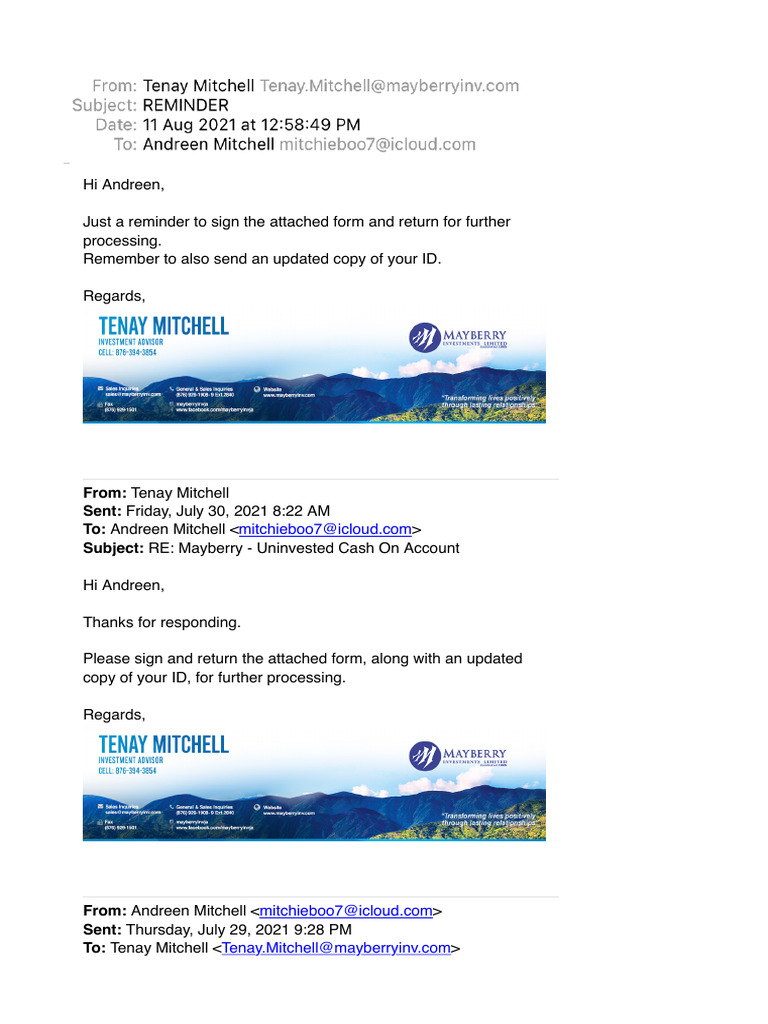 Reminder to Sign and Return Form | PDF