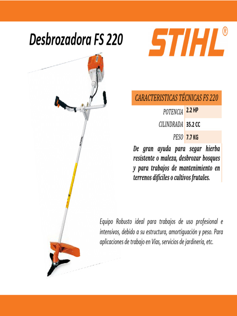 Ficha Técnica Desbrozadora FS 220 | PDF