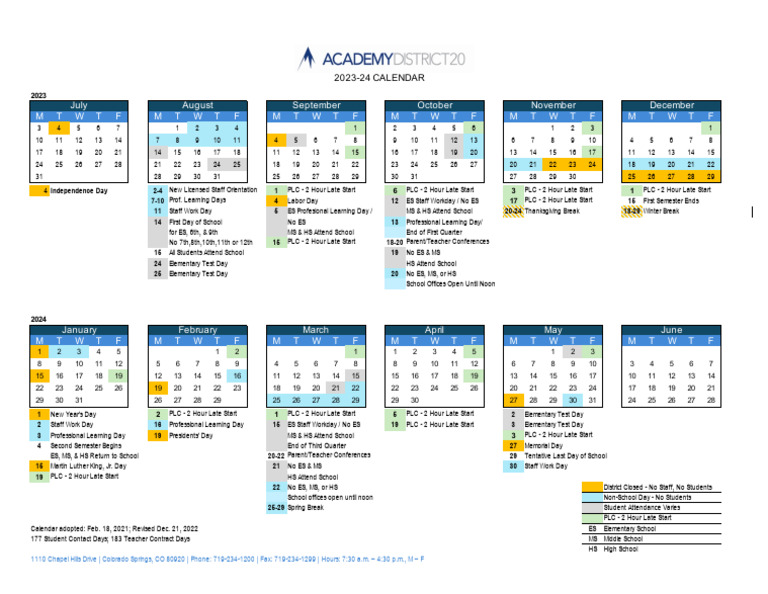 ASD20 Calendar 2023 24 Download Free PDF Educational Institutions