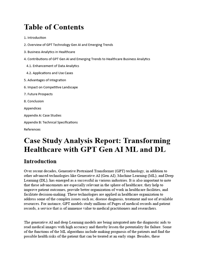 GPT Gen AI in Healthcare Analytics | PDF | Artificial Intelligence ...