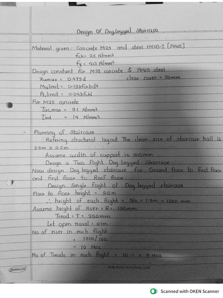 Design Of Staircase Pdf