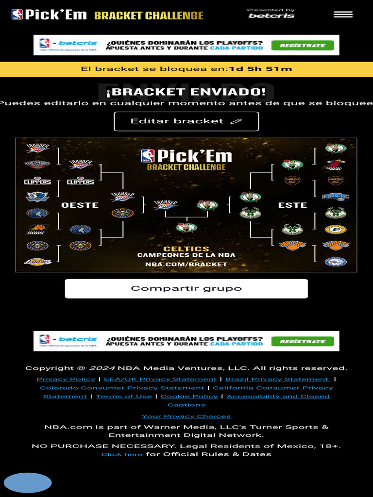 NBA Pick'Em Bracket Challenge Test Your Basketball Predictions! | PDF