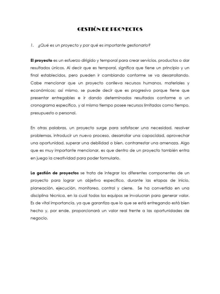 Gestión de Proyectos: Claves y Habilidades | PDF | Gestión de proyectos ...