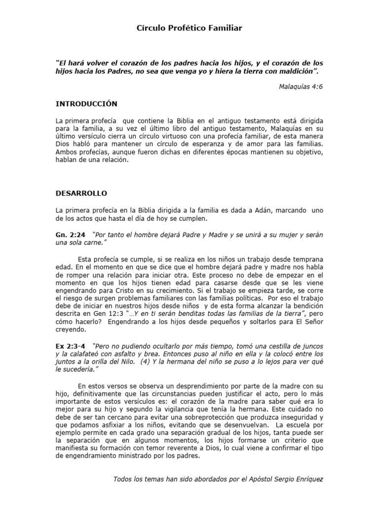 Circulo Profetico Familiar | PDF | Profecía | Creencia religiosa y doctrina