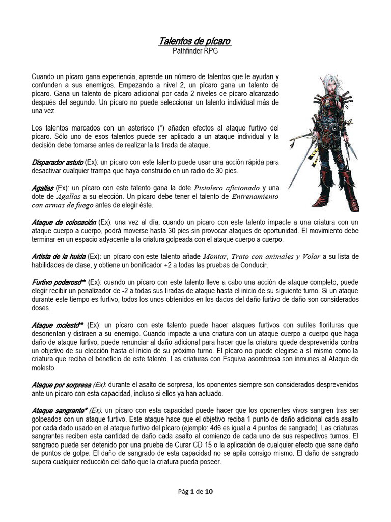 Talentos de Pícaro en Pathfinder RPG | PDF | Veneno | Francotirador