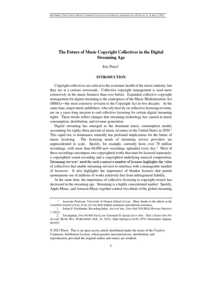 The future of music copyright collectives in the d pdf royalty