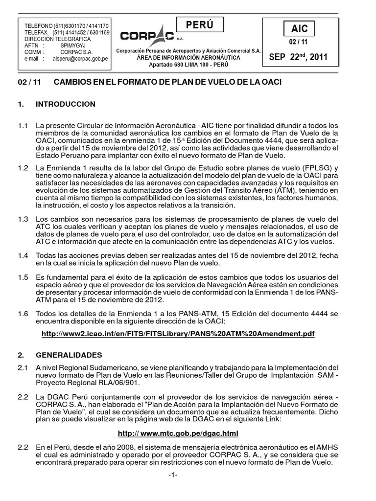 AIC_02_2011 | PDF | Control de tráfico aéreo | Aeronáutica