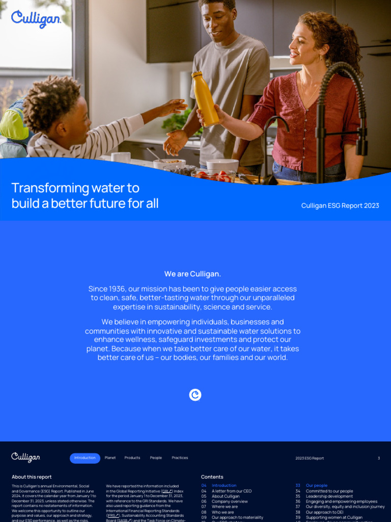 Culligan ESG Report 2023 Overview | PDF | Sustainability | Climate ...