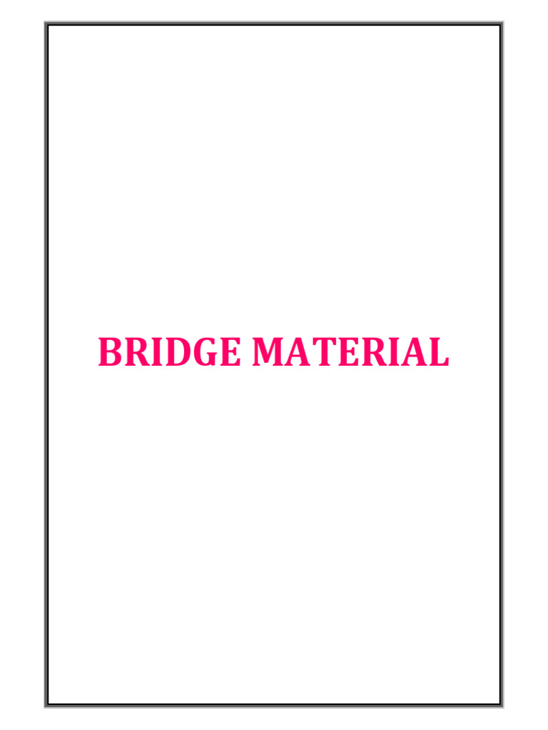 Bridgematerial Final | PDF