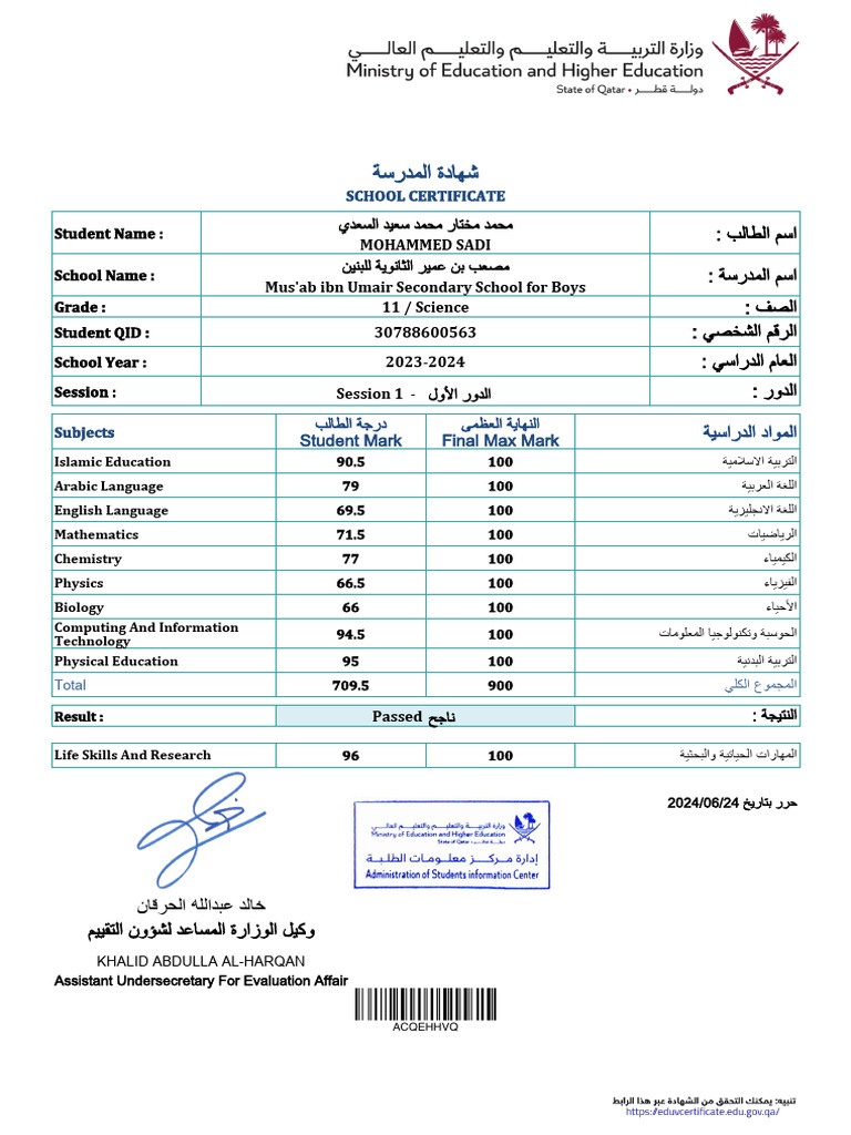School Certificate | PDF