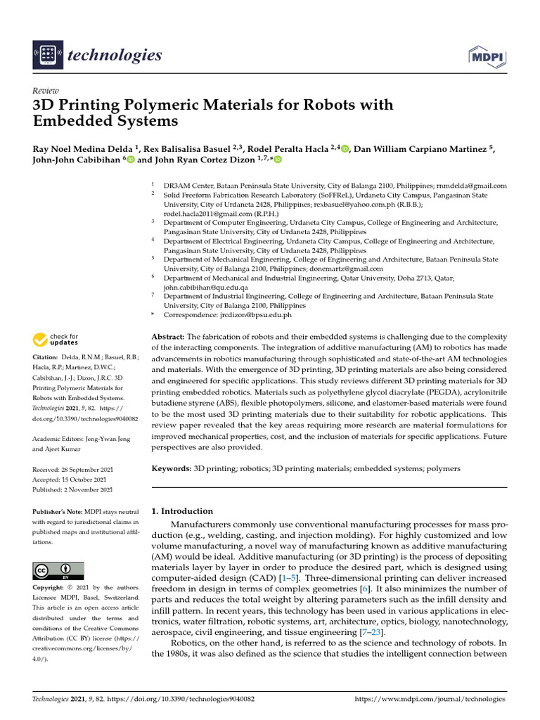 Technologies 09 00082 v2 | PDF | 3 D Printing | Secondary Sector Of The ...