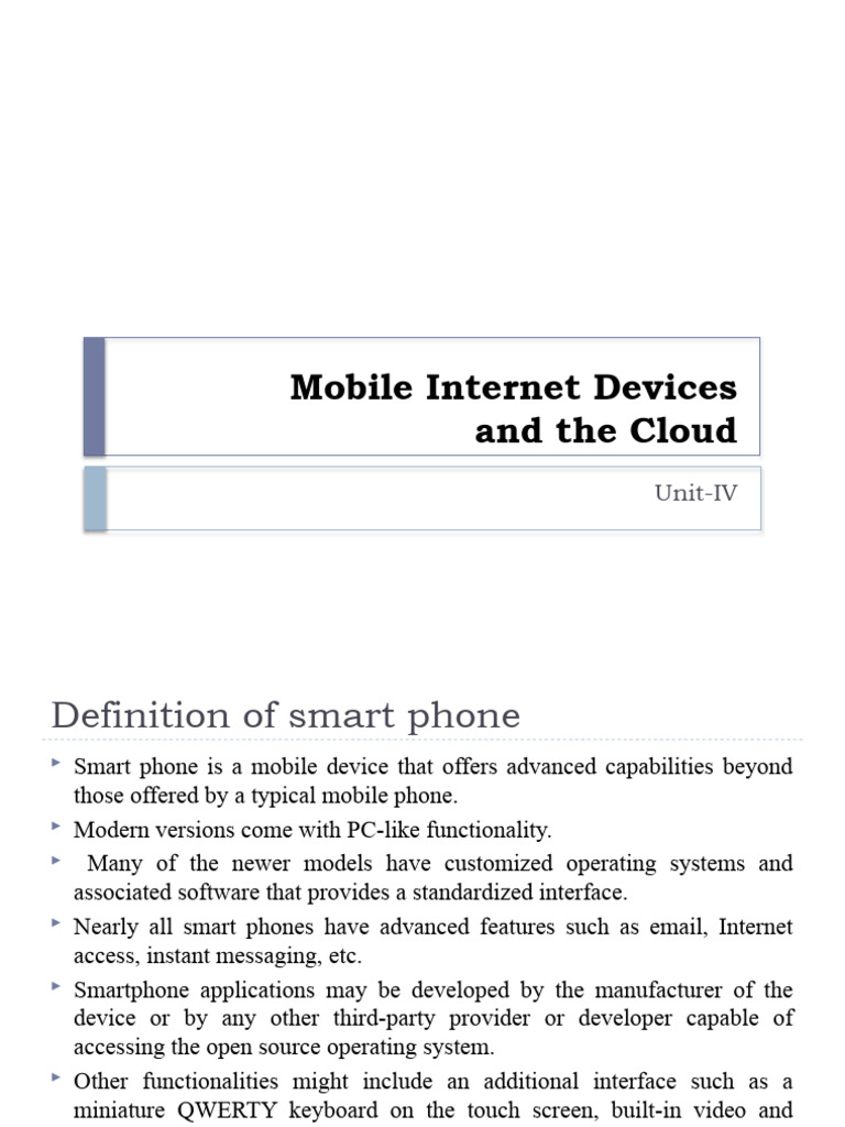 Understanding Mobile Devices and Cloud Integration | PDF | Android ...