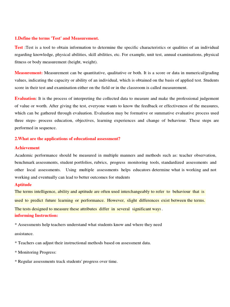 Educators' Guide to Assessment | PDF | Educational Assessment | Cognition