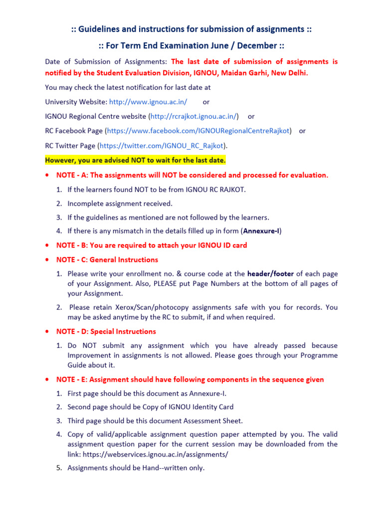 IGNOU Rajkot Assignment Guide | PDF | Photocopier | Computing