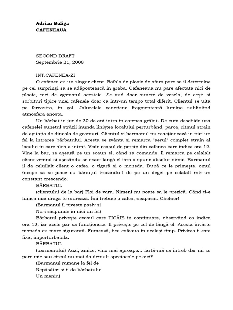 Adrian Buliga - Cafeneaua v.0.9 | PDF