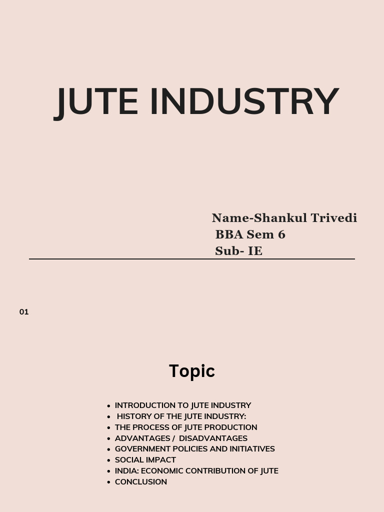 Overview of the Jute Industry in India | PDF | Jute | Textiles