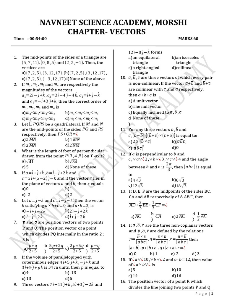Vectors Mathematics | PDF | Triangle | Euclid