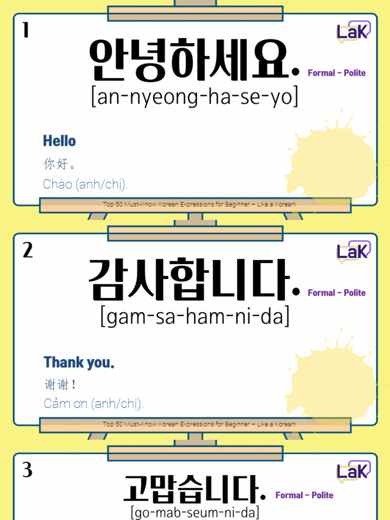 Essential Korean Phrases for Beginners | PDF | Rice | Korean Cuisine