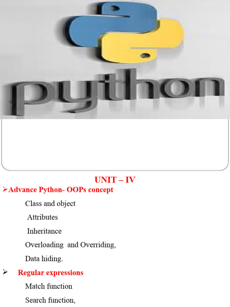Unit Iv | PDF | Object Oriented Programming | Class (Computer Programming)