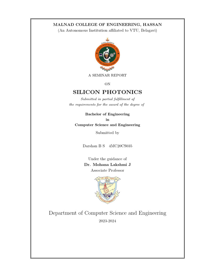 Seminar Report 03544 | PDF | Photonics | Laser