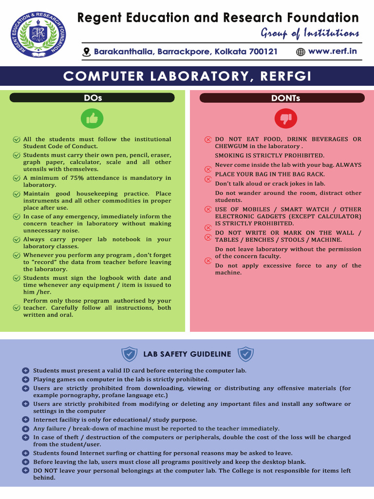 Do Donts Computer Lab Pdf