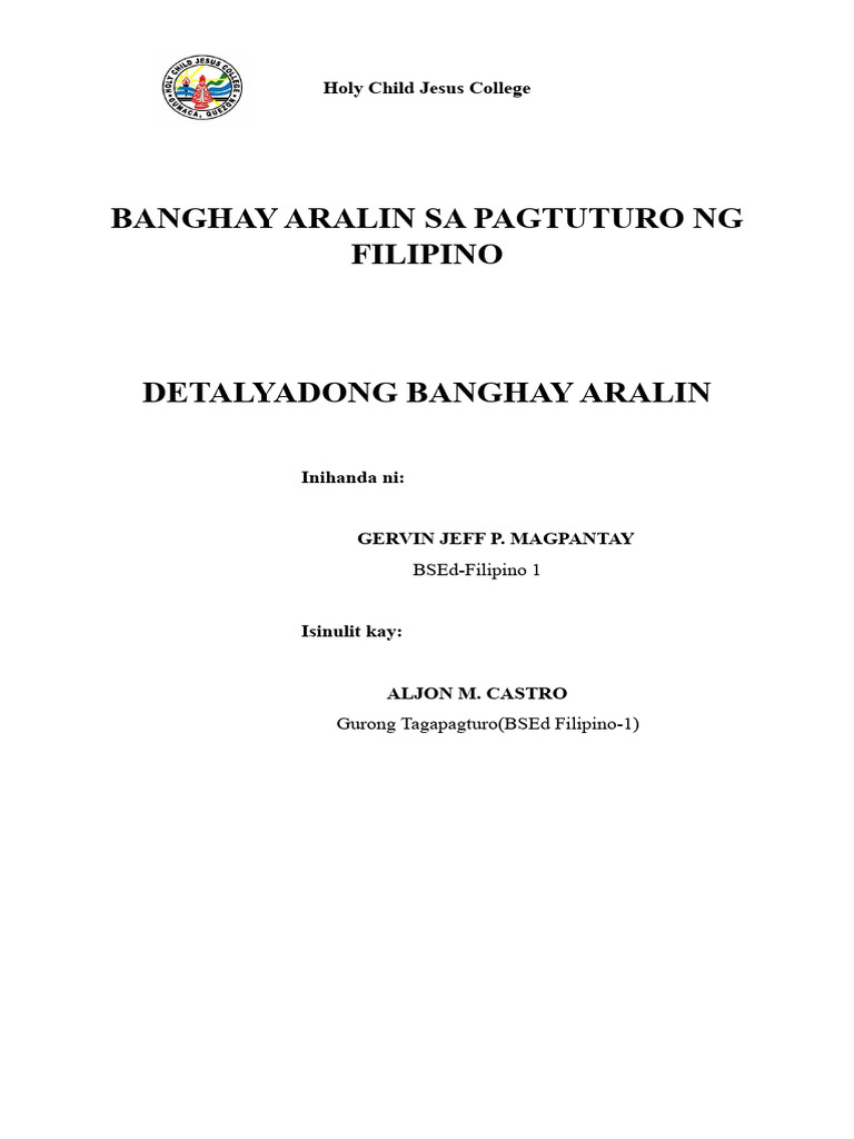 Banghay Aralin Gervin Magpantay | PDF