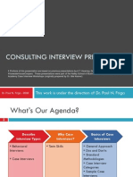 Consulting Interview Preparation: This Work Is Under The Direction of Dr. Paul N. Friga