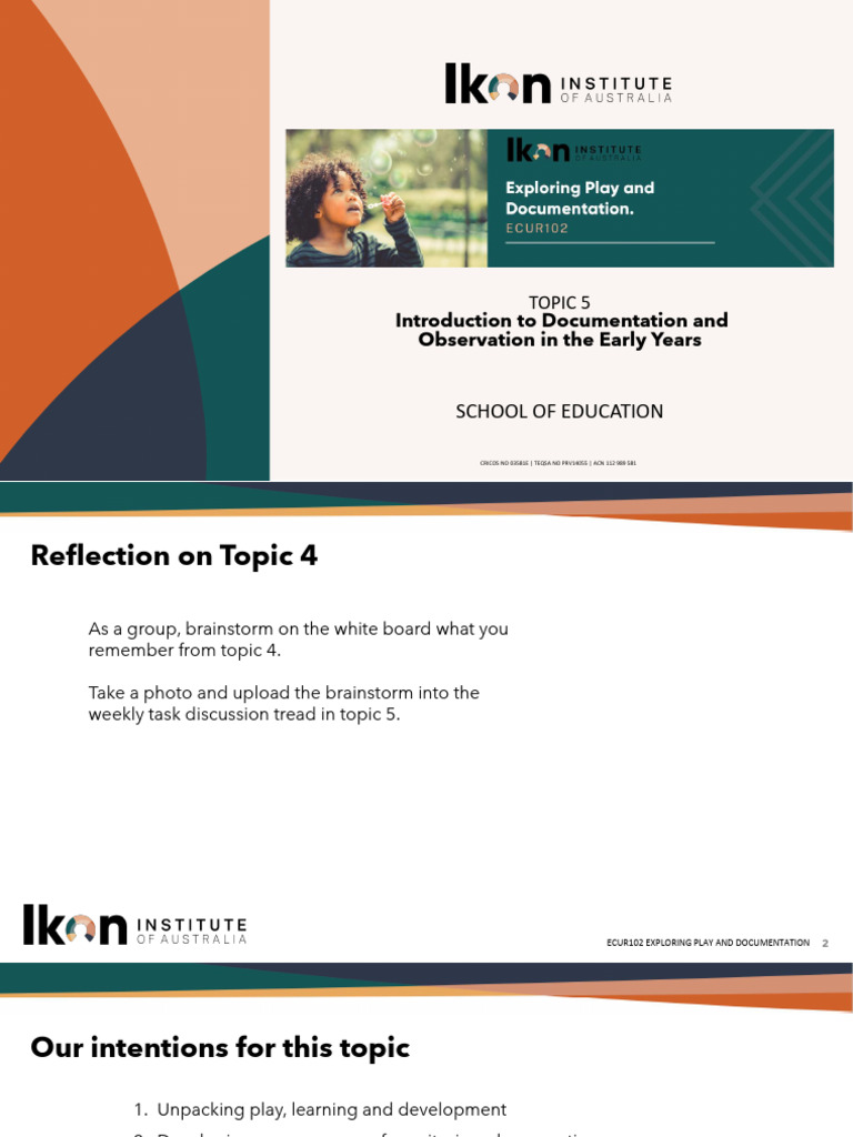 Ecur102 topic 5 introduction to documentation and observation in the