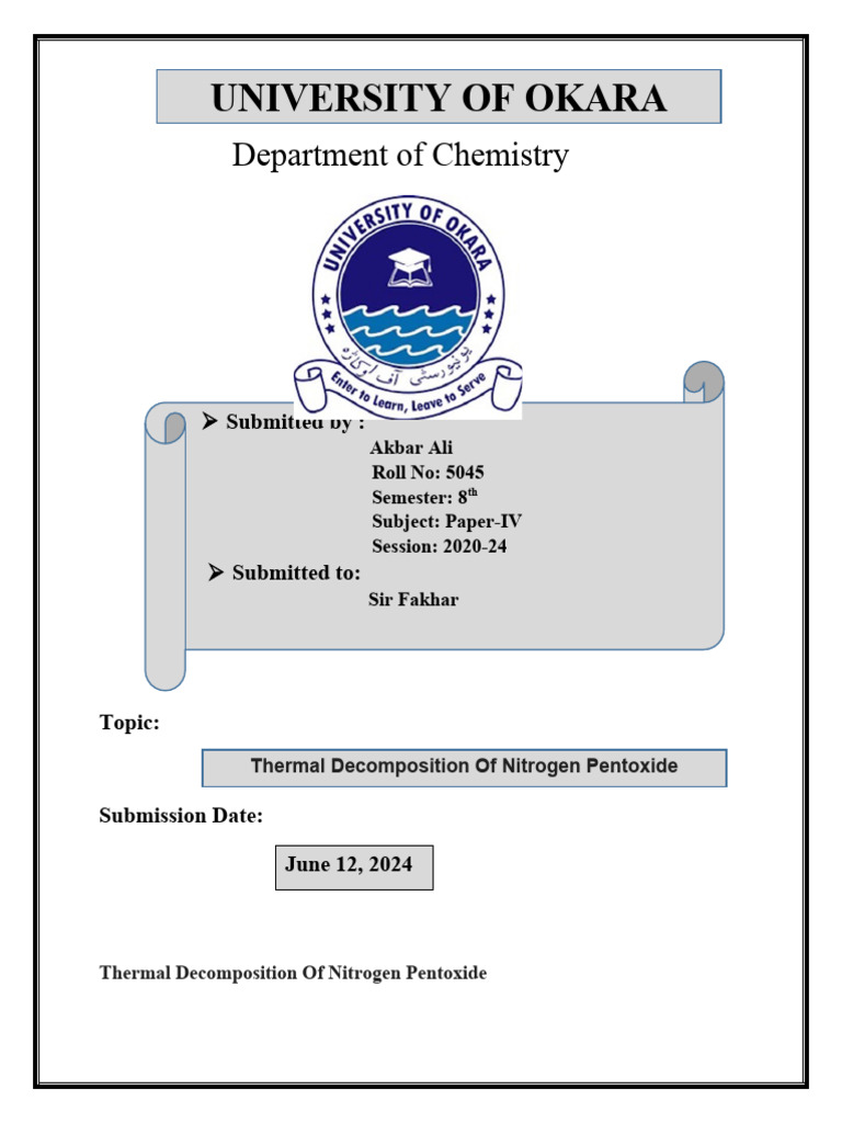 5045 Akbar Ali Paper 4 | PDF | Chemistry | Physical Chemistry