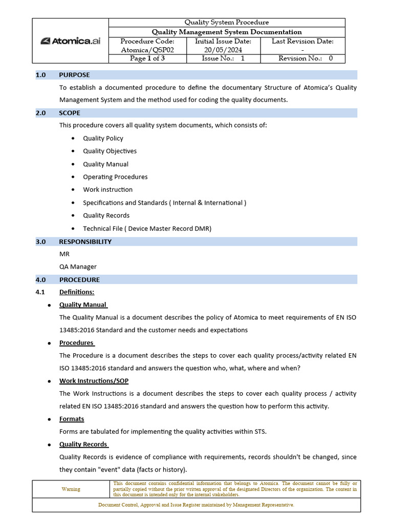 02 QMS Documentation | PDF | Specification (Technical Standard ...