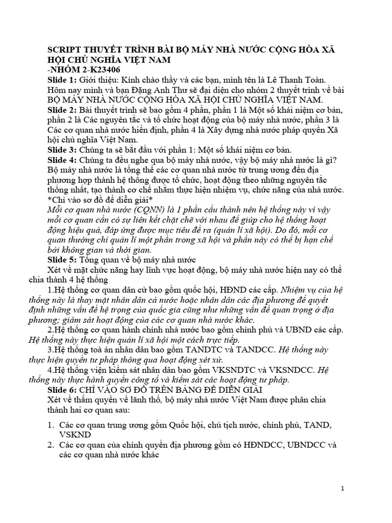 Script Tong Hop Bo May Nha Nuoc CHXHCNVN | PDF