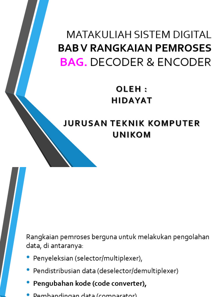 Rangkaian Decoder dan Encoder Digital | PDF