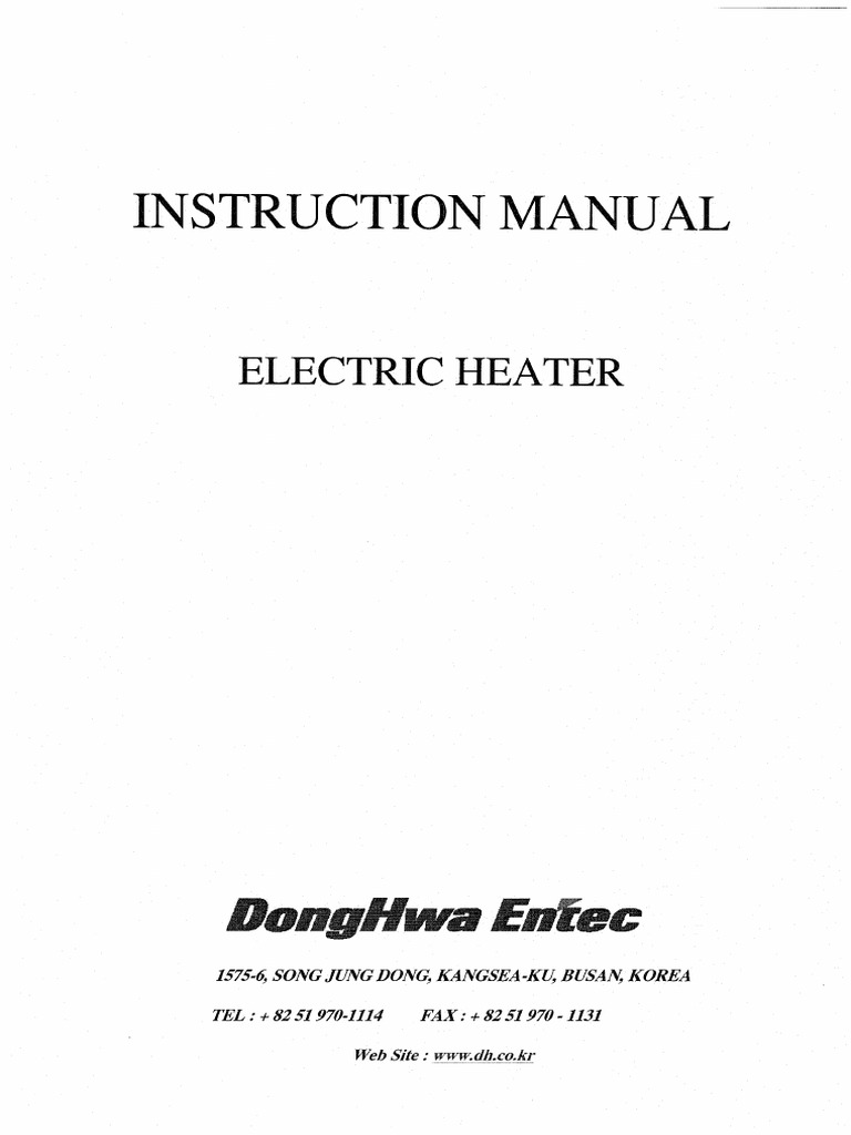 Manual For Electric Heater | PDF