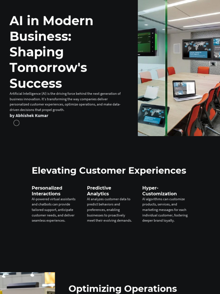 Ai In Modern Business Shaping Tomorrows Success Pdf Pdf Artificial