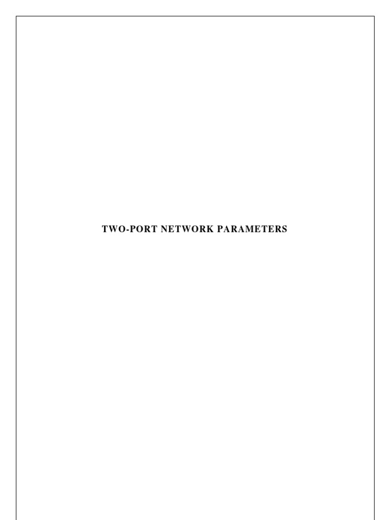 Z and Y Parameters PDF Signal Processing Electrical Engineering