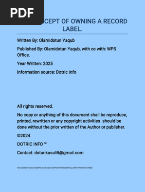The Concepts of Owning A Record Label