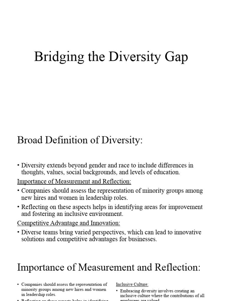 Bridging The Diversity Gap | PDF | Diversity (Business) | Stereotypes