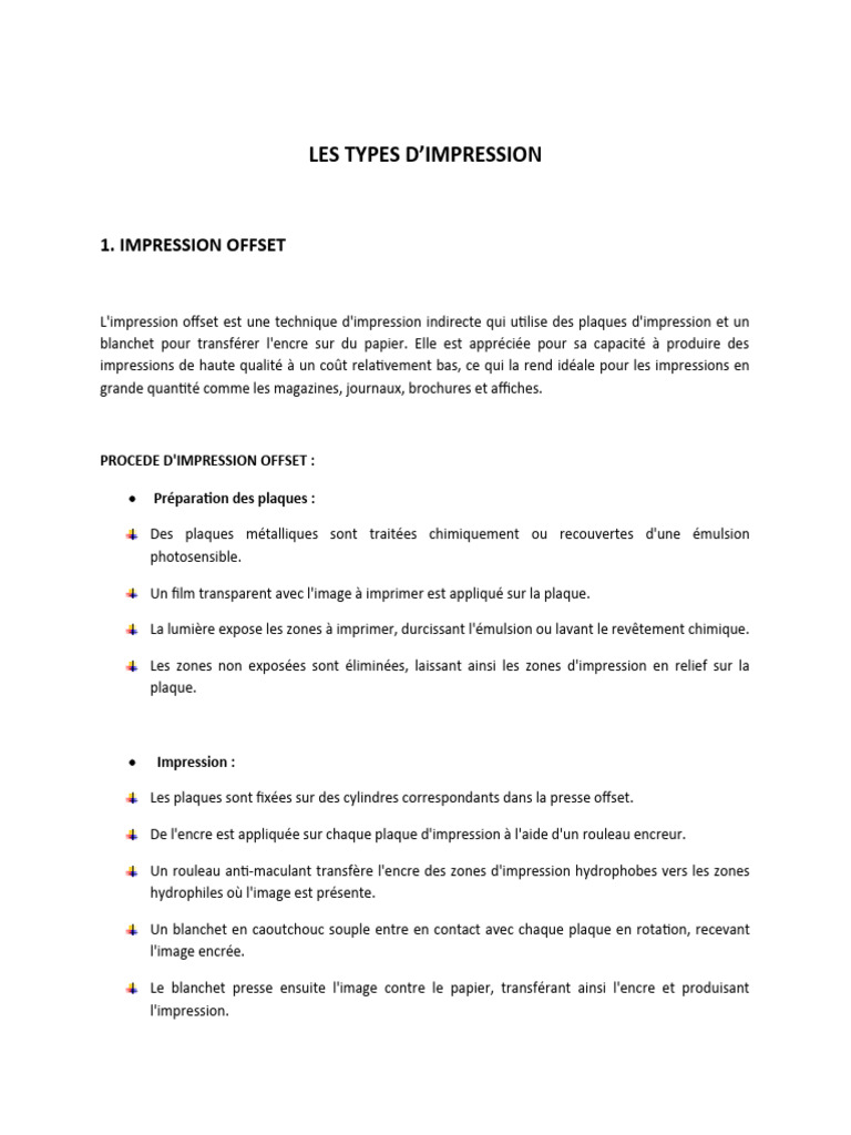 Types d'Impression : Guide Complet | PDF | Impression | Imprimante ...
